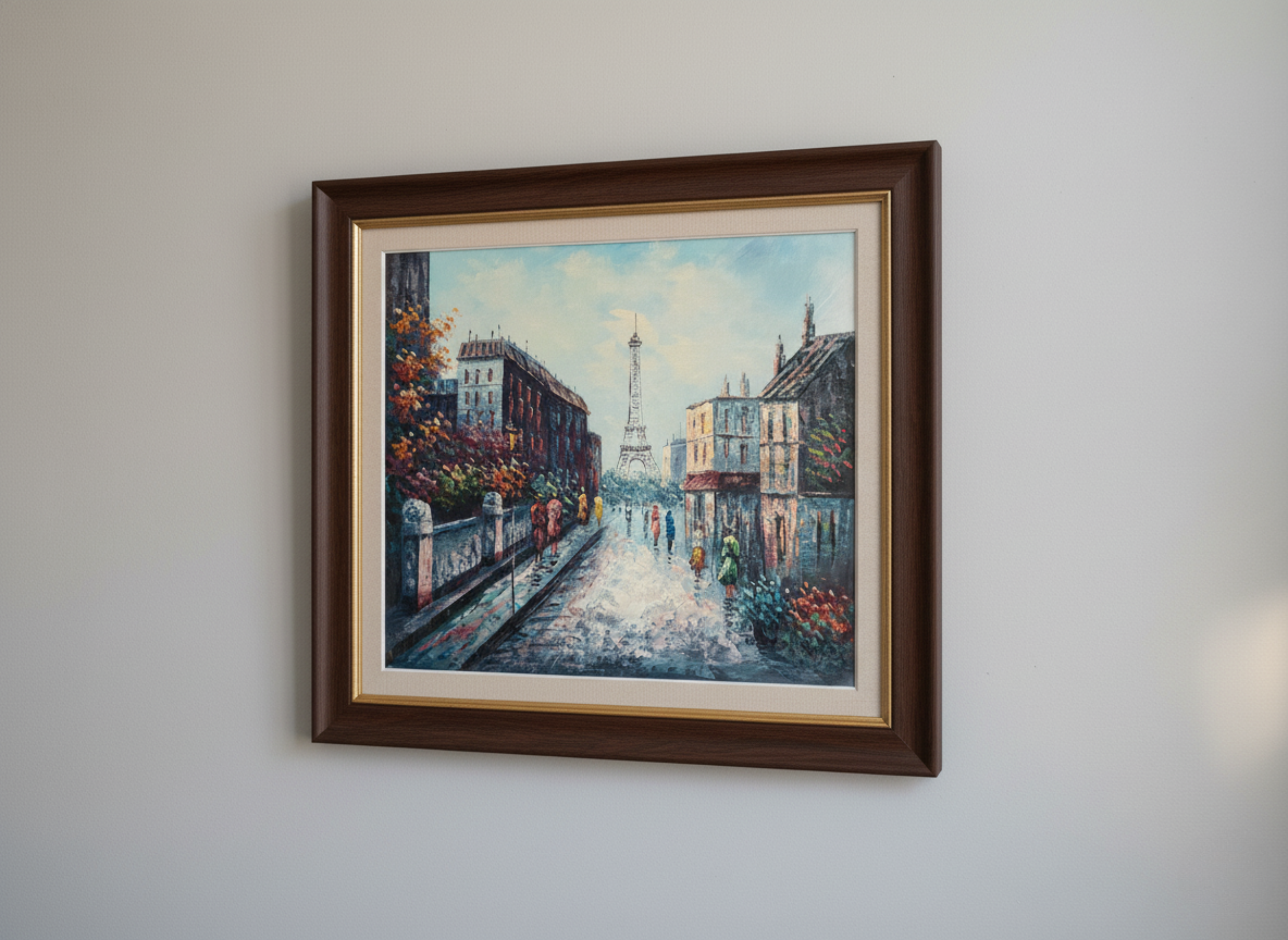 Paris at Dusk – Eiffel Tower Street Scene | Oil On Canvas