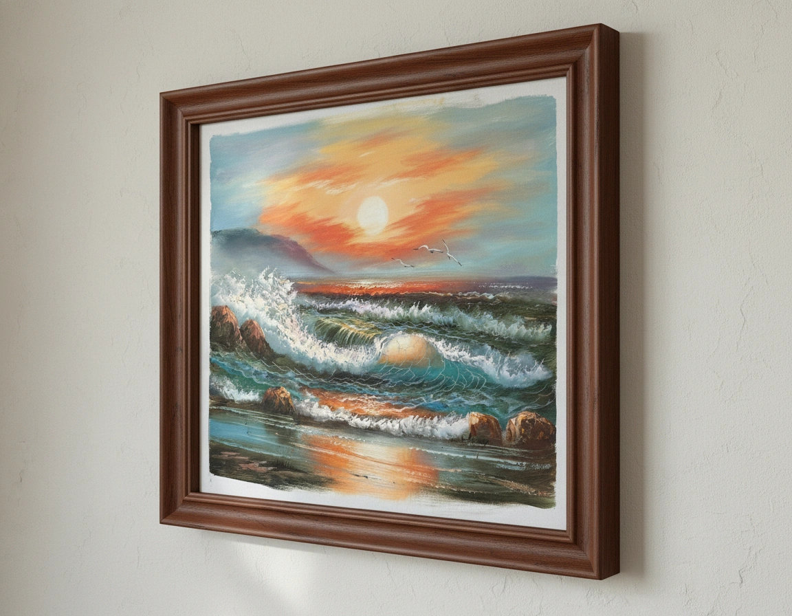 La dernière lueur sur les vagues | Huile sur toile