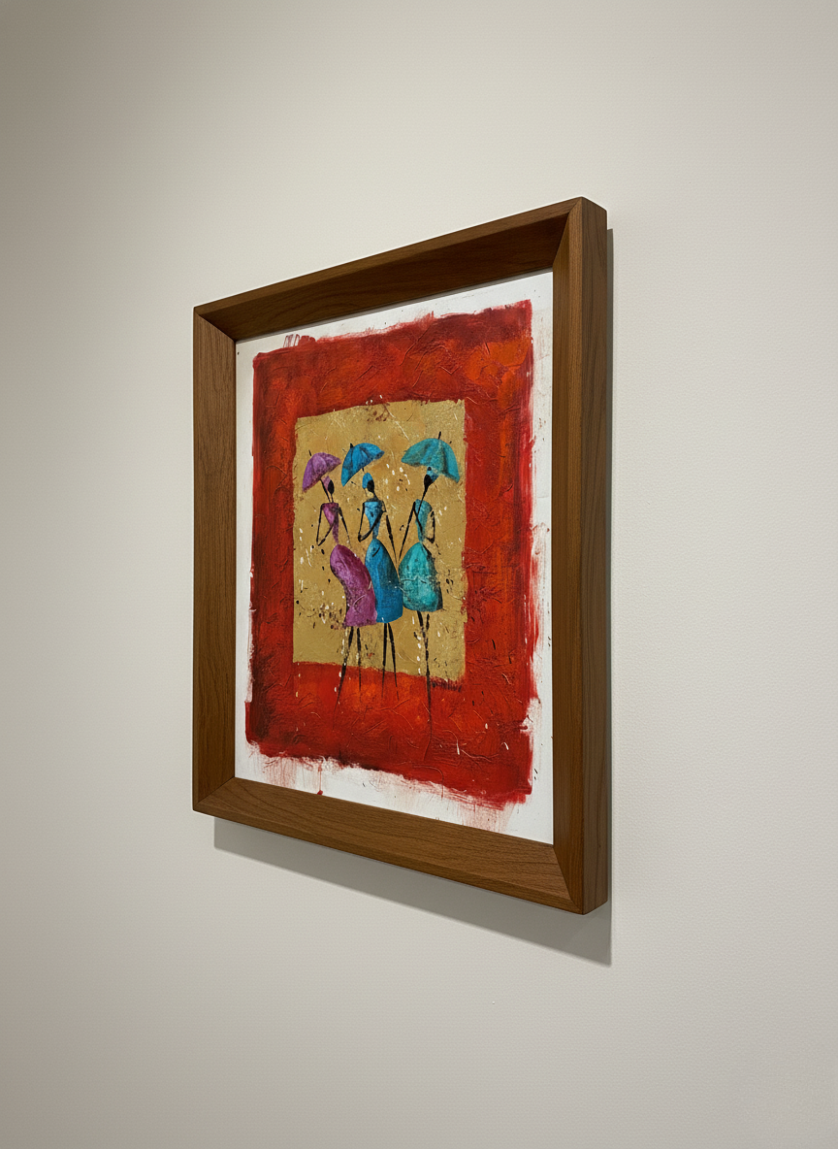 Umbrellas in Gold | Oil On Canvas